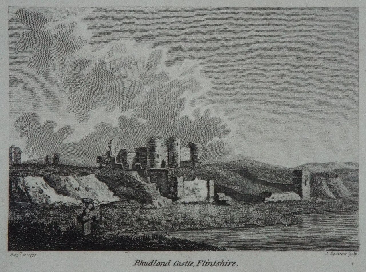 Print - Rhudland Castle, Flintshire.